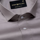 Luvris Warm Grey Plain Cutaway Premium Cotton Shirt