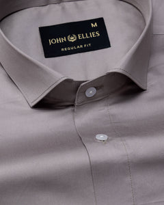 Luvris Warm Grey Plain Cutaway Premium Cotton Shirt