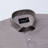 Luvris Warm Grey Plain Cutaway Premium Cotton Shirt
