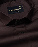 Luvris Brown Plain Cutaway Premium Cotton Shirt