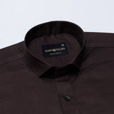 Luvris Brown Plain Cutaway Premium Cotton Shirt
