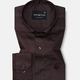 Luvris Brown Plain Cutaway Premium Cotton Shirt