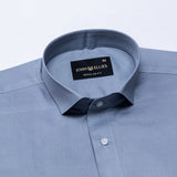 Luvris Grey Plain Cutaway Premium Cotton Shirt