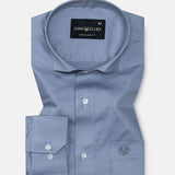 Luvris Grey Plain Cutaway Premium Cotton Shirt
