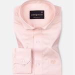 Luvris Peach Plain Cutaway Premium Cotton Shirt - John Ellies
