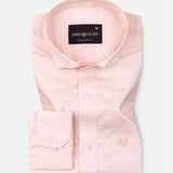 Luvris Peach Plain Cutaway Premium Cotton Shirt - John Ellies