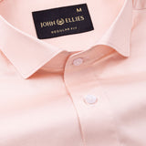 Luvris Peach Plain Cutaway Premium Cotton Shirt - John Ellies