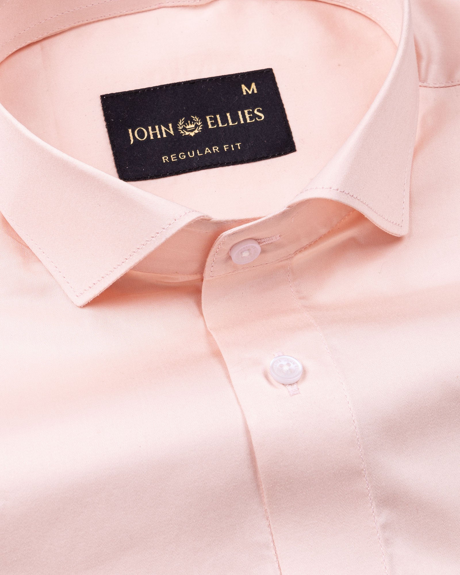 Luvris Peach Plain Cutaway Premium Cotton Shirt - John Ellies