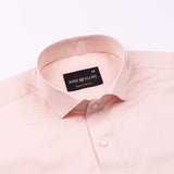 Luvris Peach Plain Cutaway Premium Cotton Shirt - John Ellies