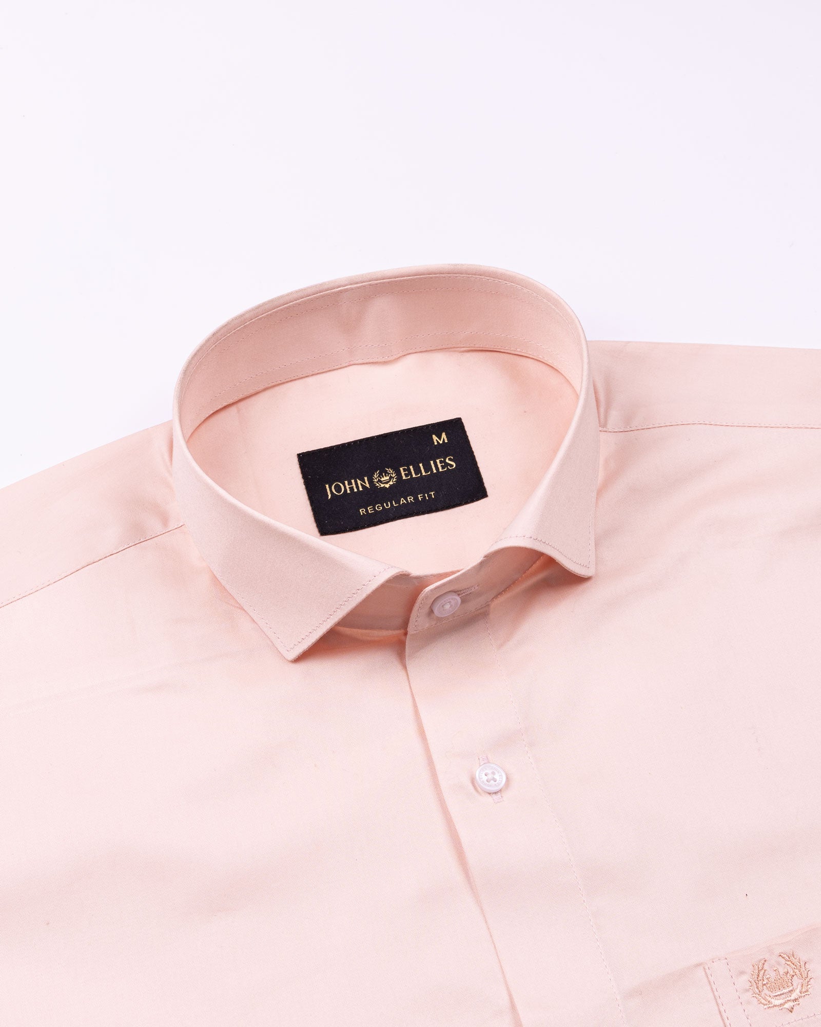 Luvris Peach Plain Cutaway Premium Cotton Shirt - John Ellies