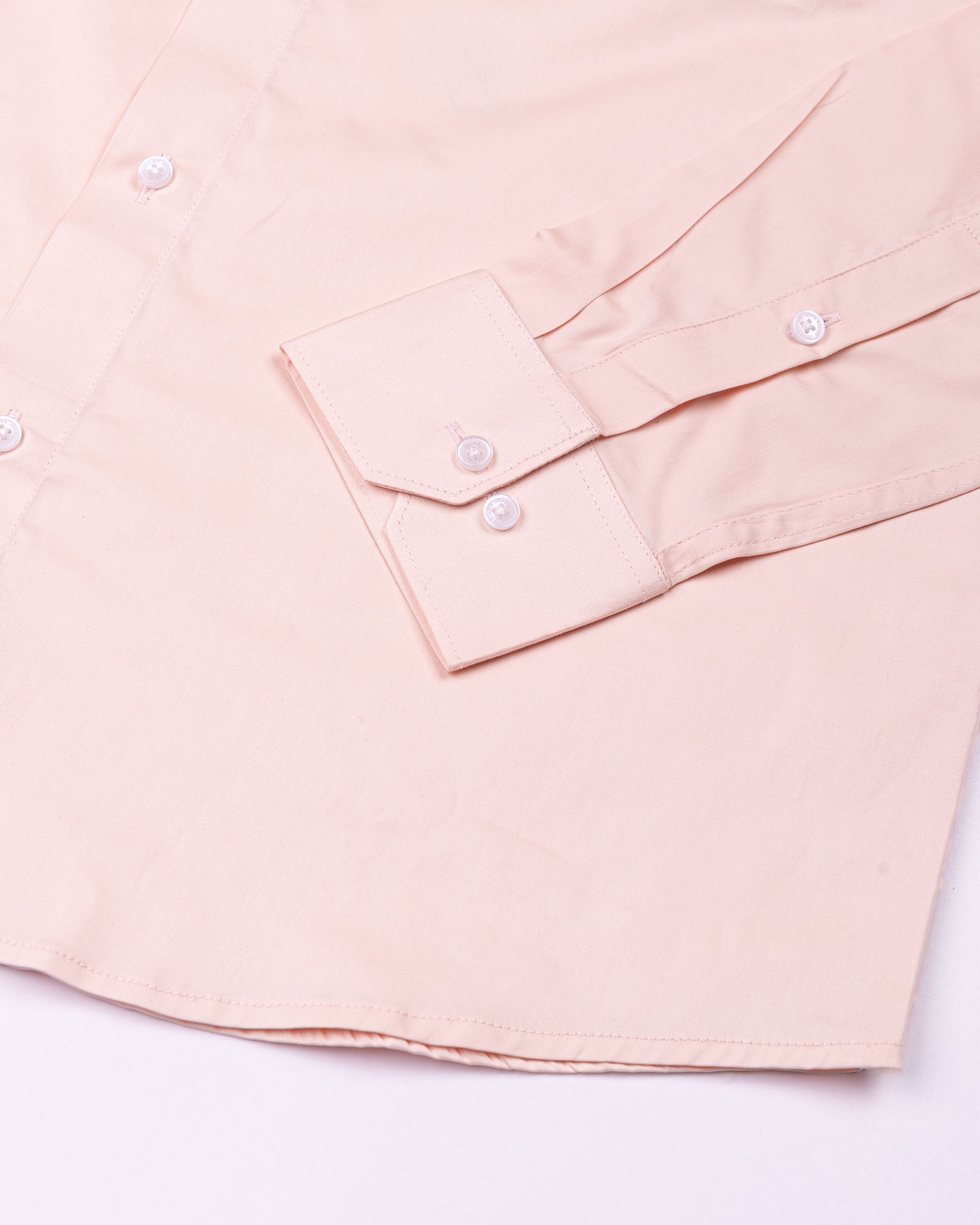 Luvris Peach Plain Cutaway Premium Cotton Shirt - John Ellies