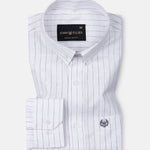 Quack Black Strips Button Down Linen Shirt - John Ellies
