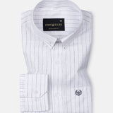 Quack Black Strips Button Down Linen Shirt - John Ellies
