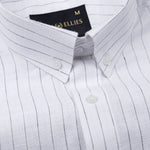 Quack Black Strips Button Down Linen Shirt - John Ellies