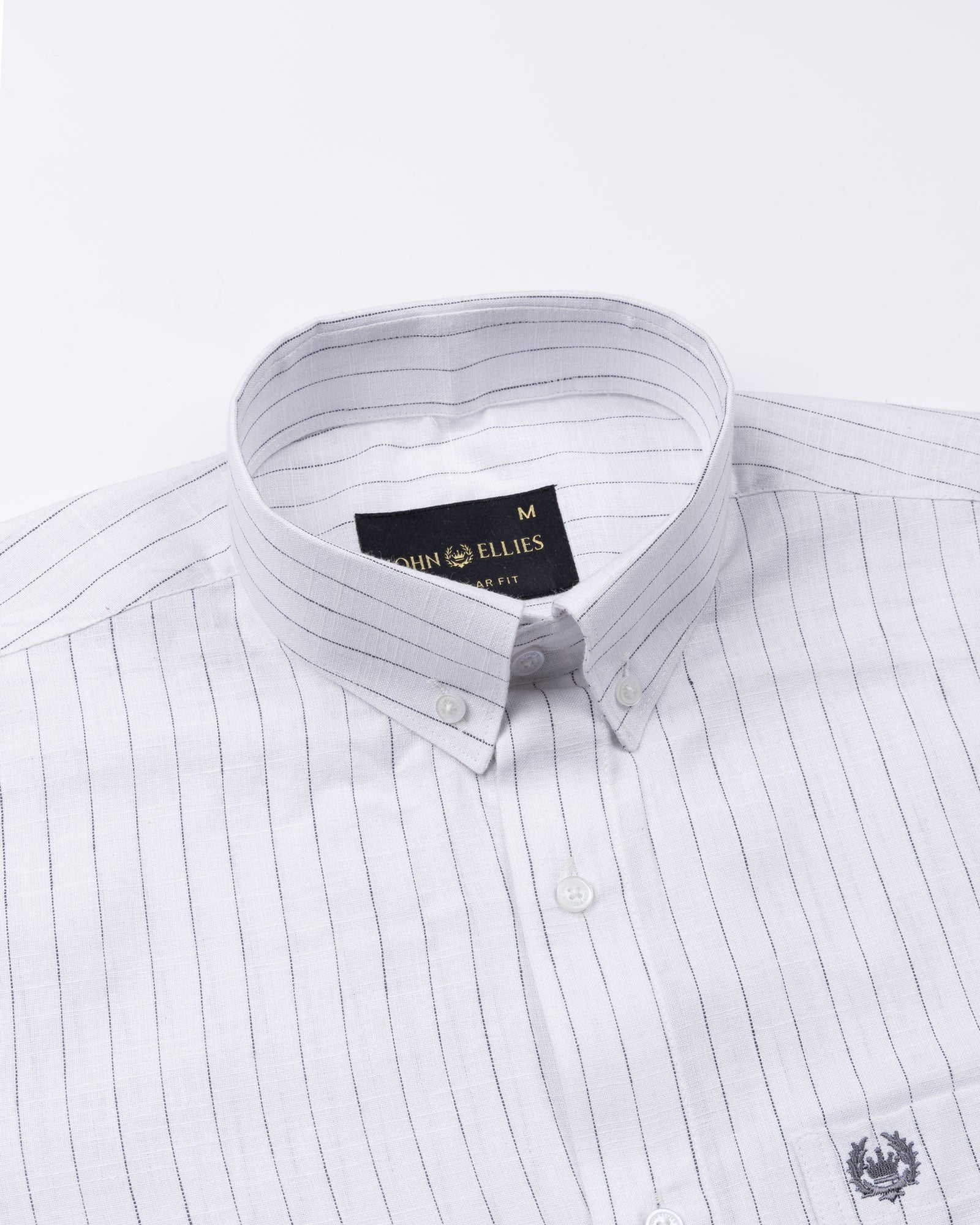 Quack Black Strips Button Down Linen Shirt - John Ellies
