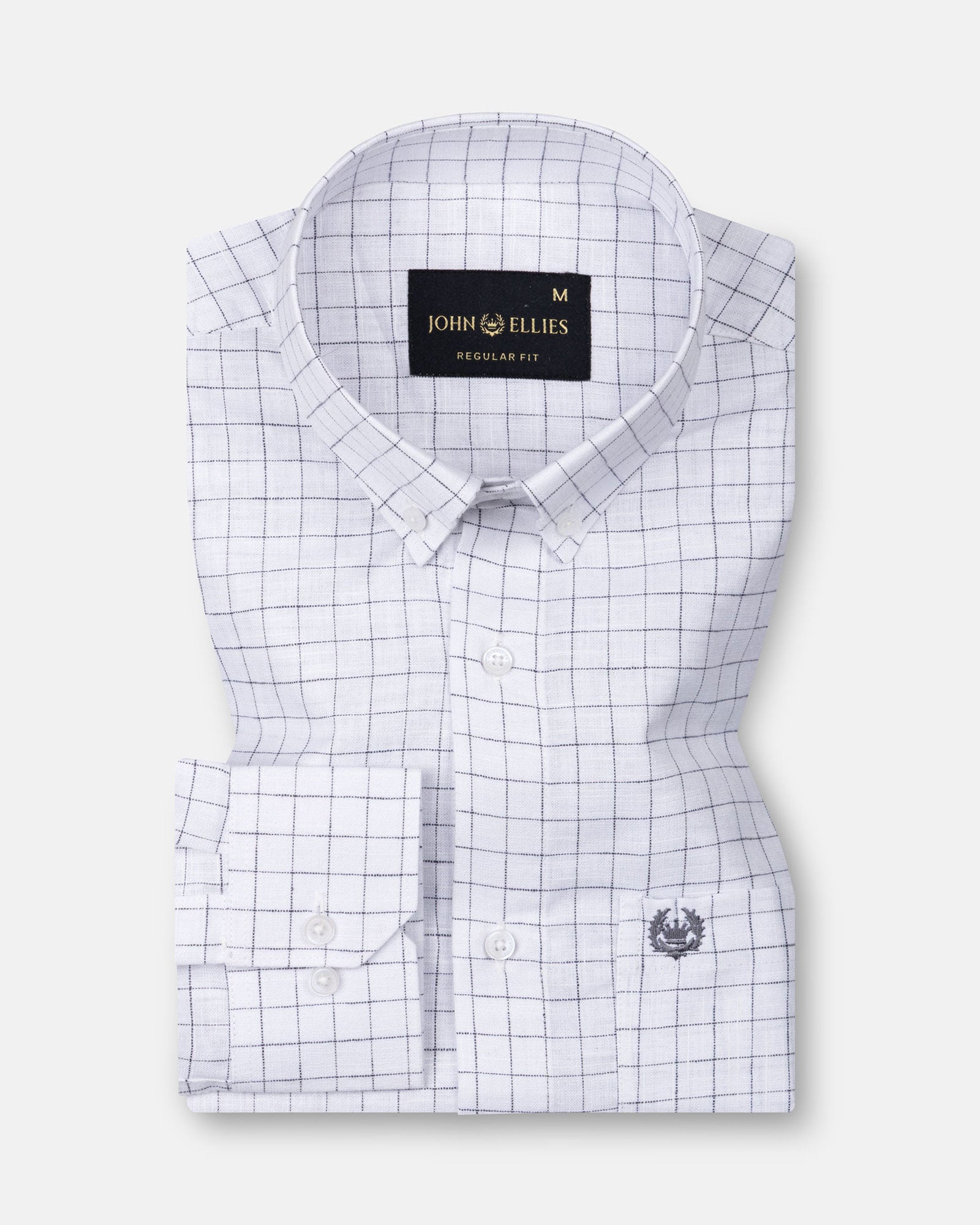 Quack Black Check Button Down Linen Shirt - John Ellies