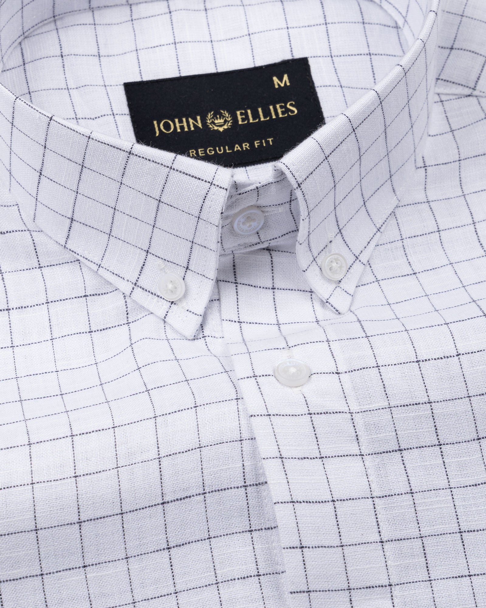 Quack Black Check Button Down Linen Shirt - John Ellies