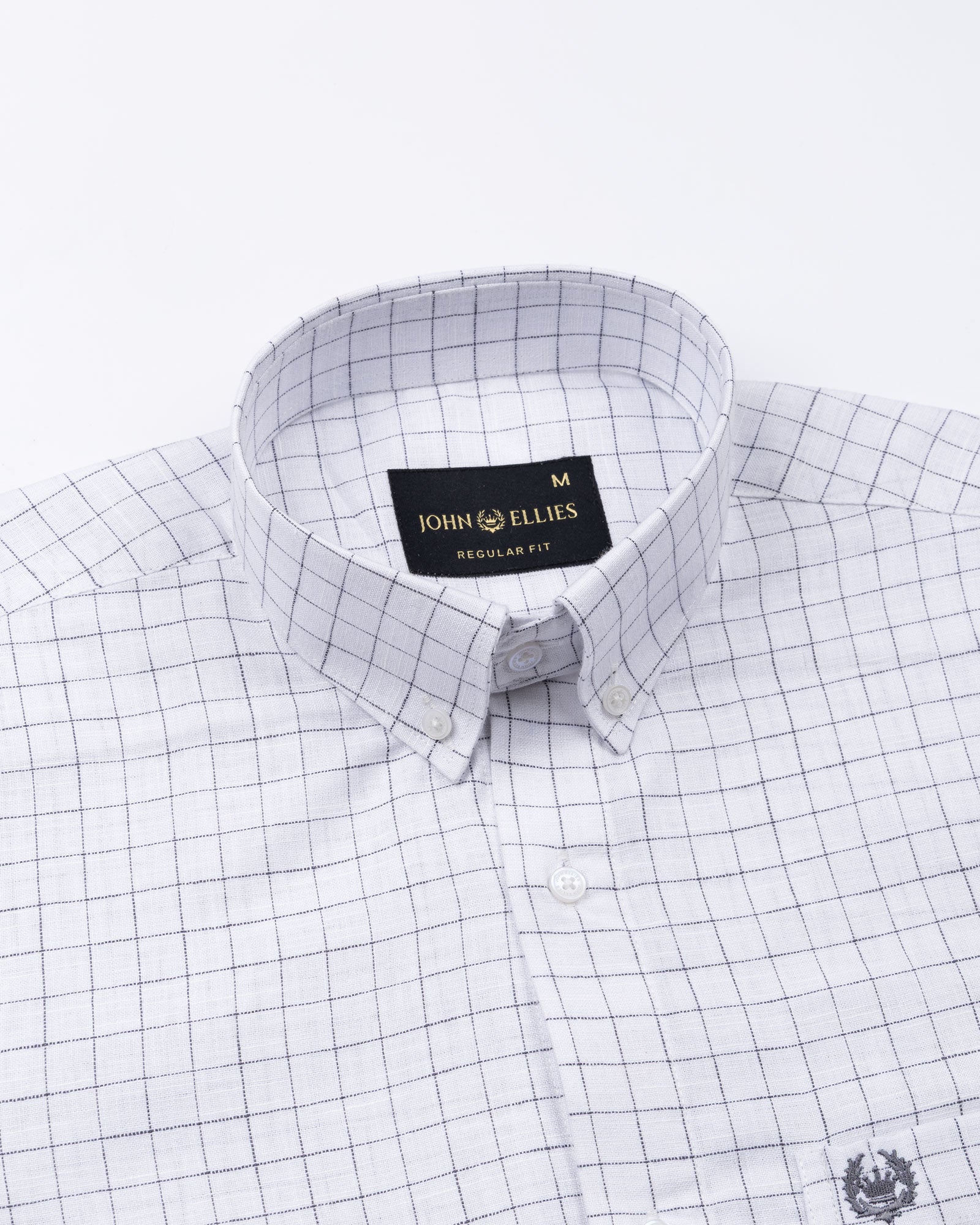 Quack Black Check Button Down Linen Shirt - John Ellies
