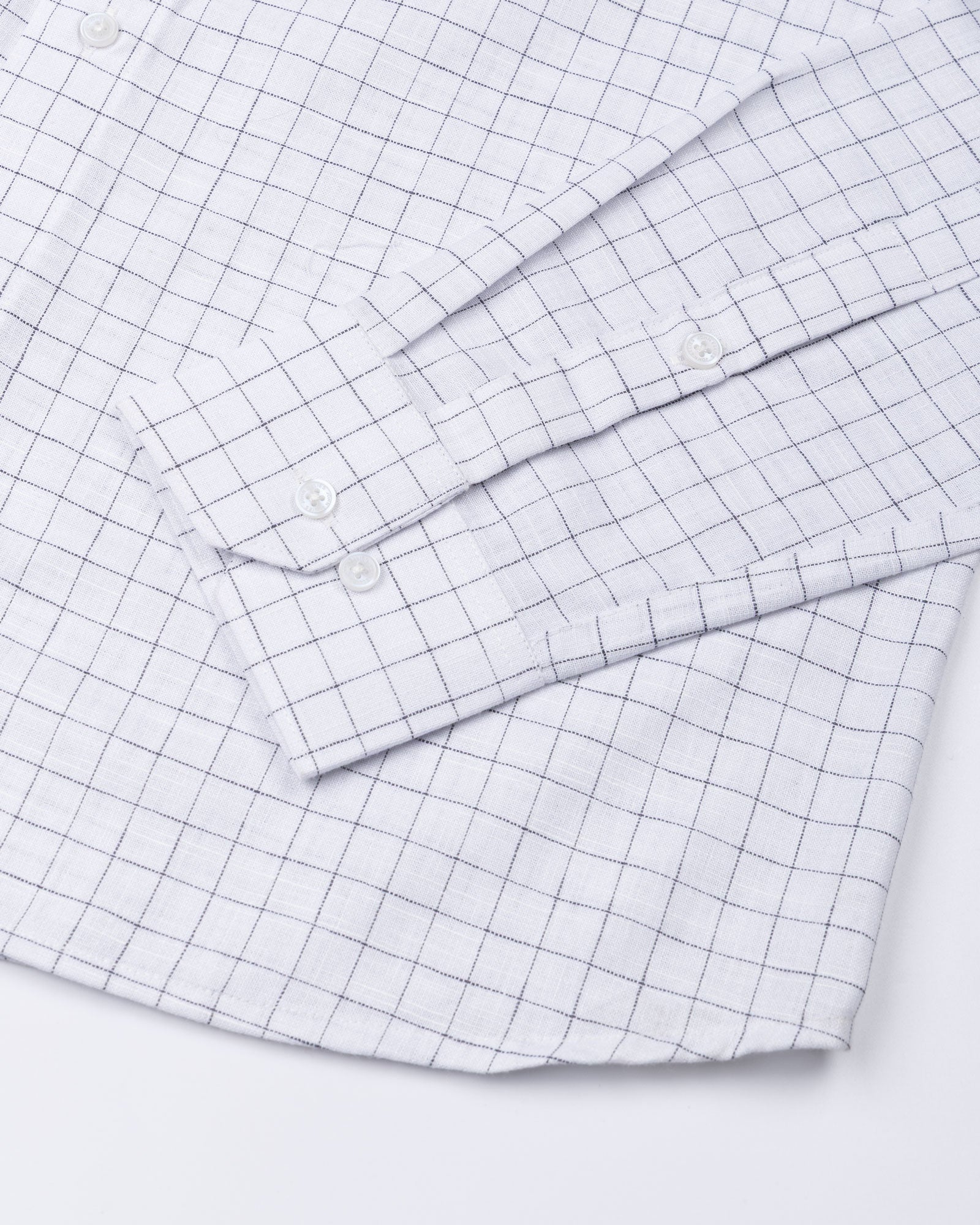 Quack Black Check Button Down Linen Shirt - John Ellies