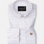 Quack Brown Check Button Down Linen Shirt - John Ellies