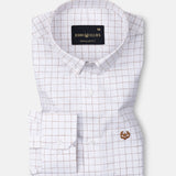 Quack Brown Check Button Down Linen Shirt - John Ellies