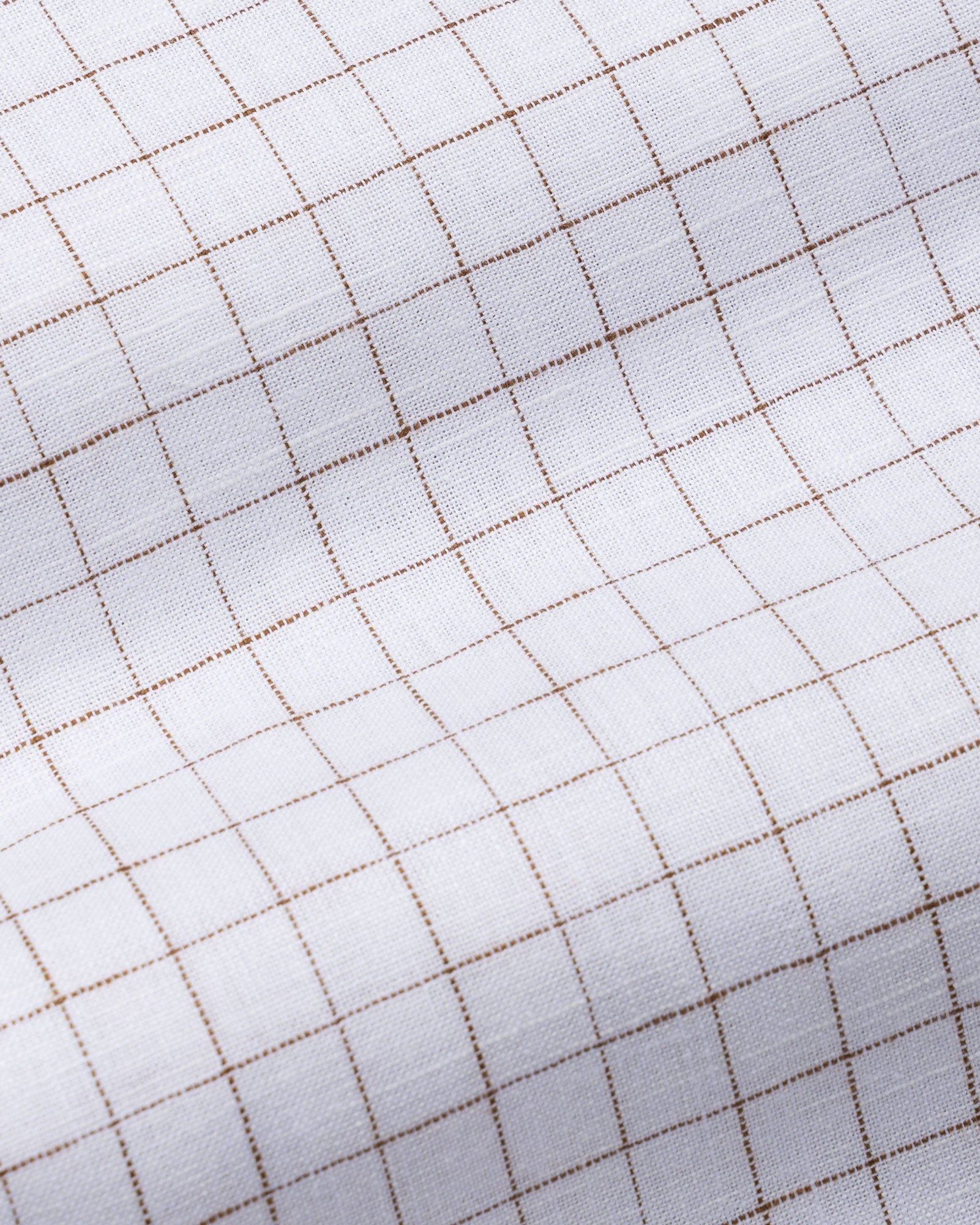 Quack Brown Check Button Down Linen Shirt - John Ellies