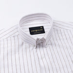 Quack Beige Strips Button Down Linen Shirt - John Ellies