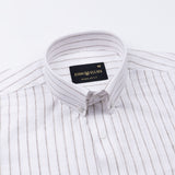 Quack Beige Strips Button Down Linen Shirt - John Ellies