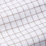 Quack Beige Check Button Down Linen Shirt - John Ellies