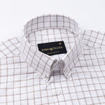 Quack Beige Check Button Down Linen Shirt - John Ellies