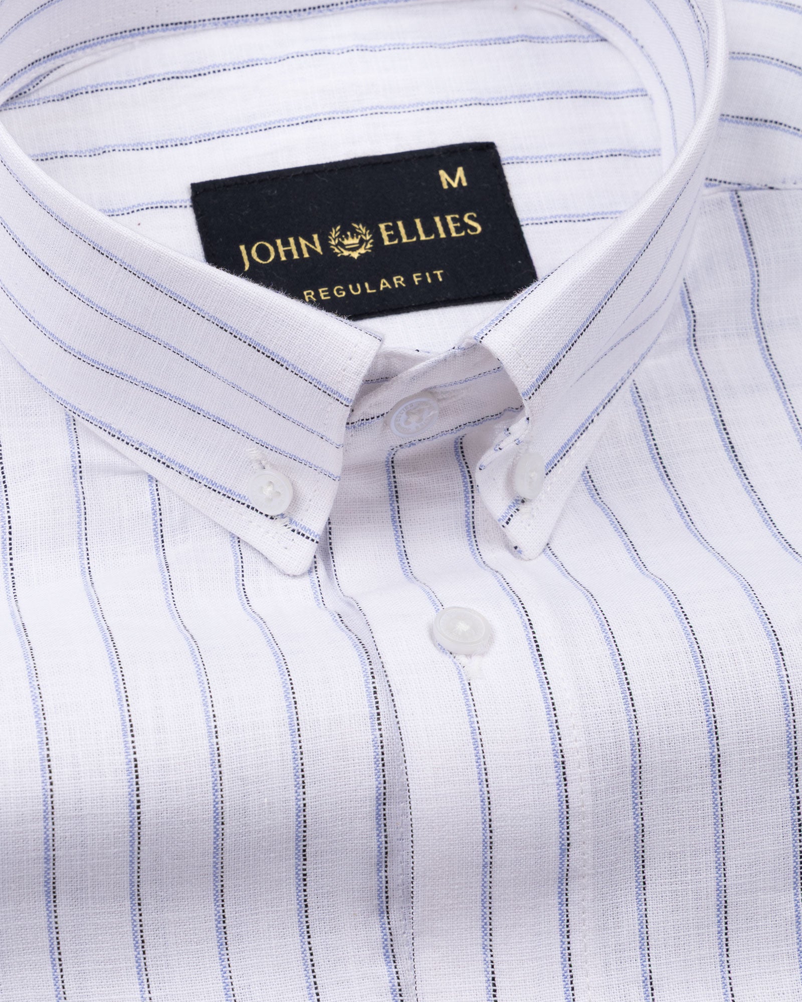 Quack Blue Strips Button Down Linen Shirt - John Ellies