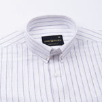 Quack Blue Strips Button Down Linen Shirt - John Ellies
