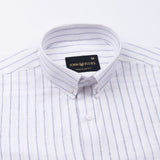 Quack Blue Strips Button Down Linen Shirt - John Ellies