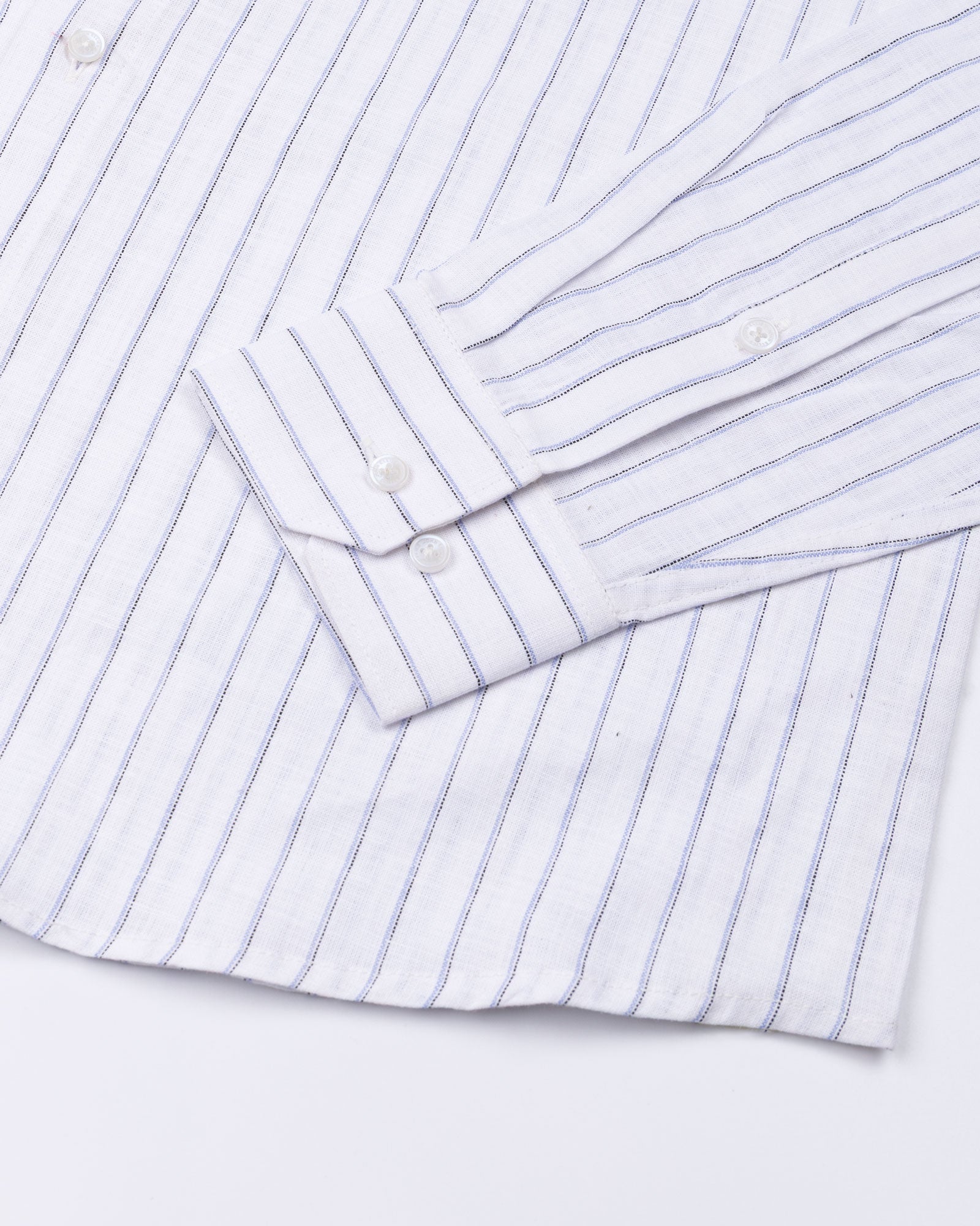 Quack Blue Strips Button Down Linen Shirt - John Ellies