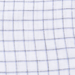 Quack Blue Check Button Down Linen Shirt - John Ellies