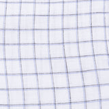 Quack Blue Check Button Down Linen Shirt - John Ellies