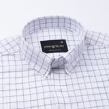 Quack Blue Check Button Down Linen Shirt - John Ellies