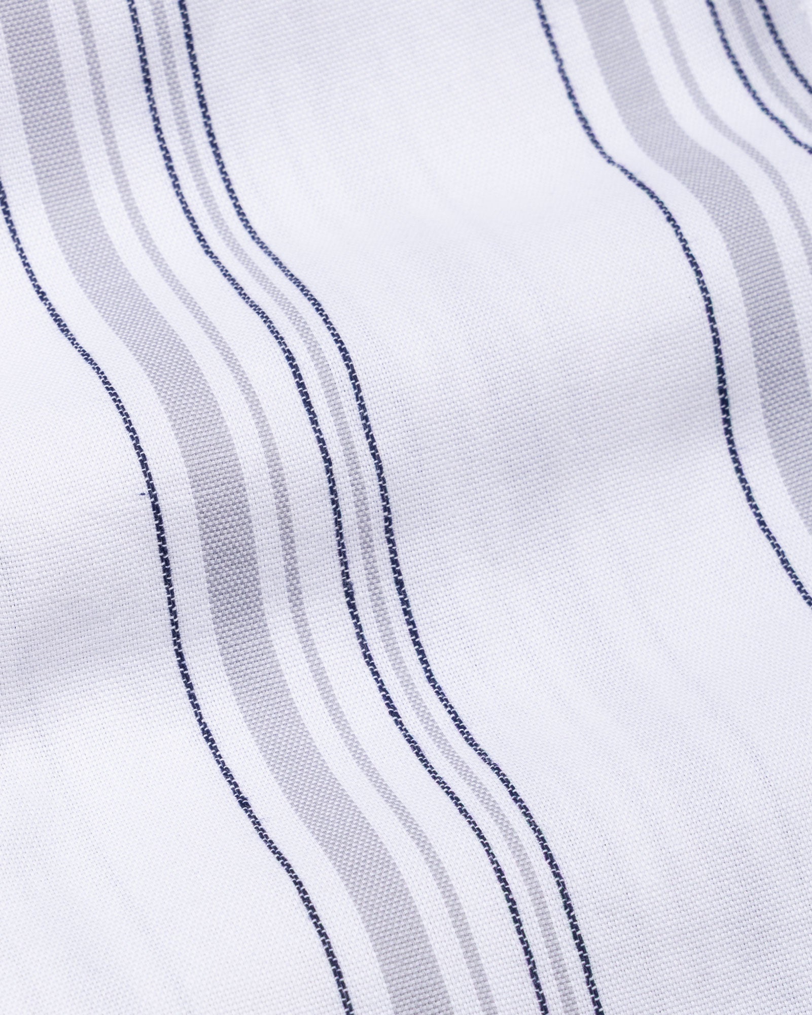 Mocha White Stripe Button Down Oxford Cotton Shirt - John Ellies