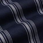 Mocha Navy Blue Stripe Button Down Oxford Cotton Shirt - John Ellies