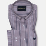 Mocha Pink Stripe Button Down Oxford Cotton Shirt - John Ellies