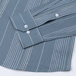 Mocha Teal Stripe Button Down Oxford Cotton Shirt - John Ellies
