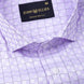 Scribble Lavender Check Cutaway Cotton Shirt - John Ellies