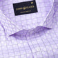 Scribble Lavender Check Cutaway Cotton Shirt - John Ellies