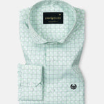 Scribble Lime Check Cutaway Cotton Shirt - John Ellies
