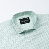 Scribble Lime Check Cutaway Cotton Shirt - John Ellies