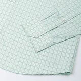 Scribble Lime Check Cutaway Cotton Shirt - John Ellies