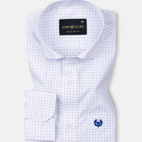 Regals Navy Blue Check Cutaway Cotton Shirt - John Ellies