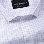 Regals Blue Check Cutaway Cotton Shirt - John Ellies