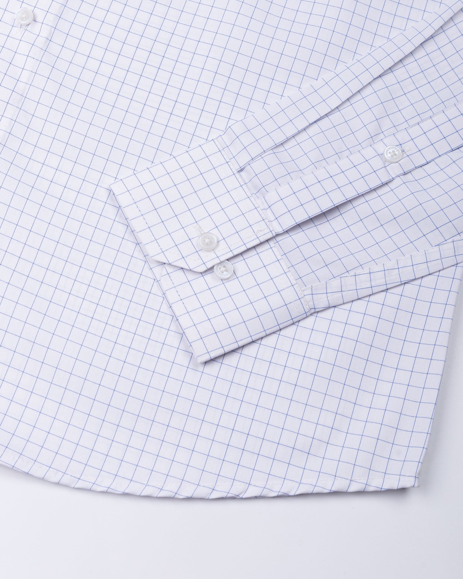 Regals Blue Check Cutaway Cotton Shirt - John Ellies