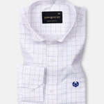 Regals White Check Cutaway Cotton Shirt - John Ellies